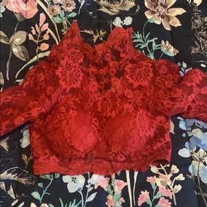 Red crop top